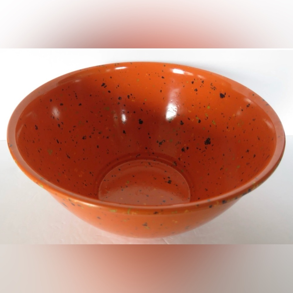 Rachael Ray Garbage Bowl Melamine Orange Confetti Speckled 10" Mixing Bowl
